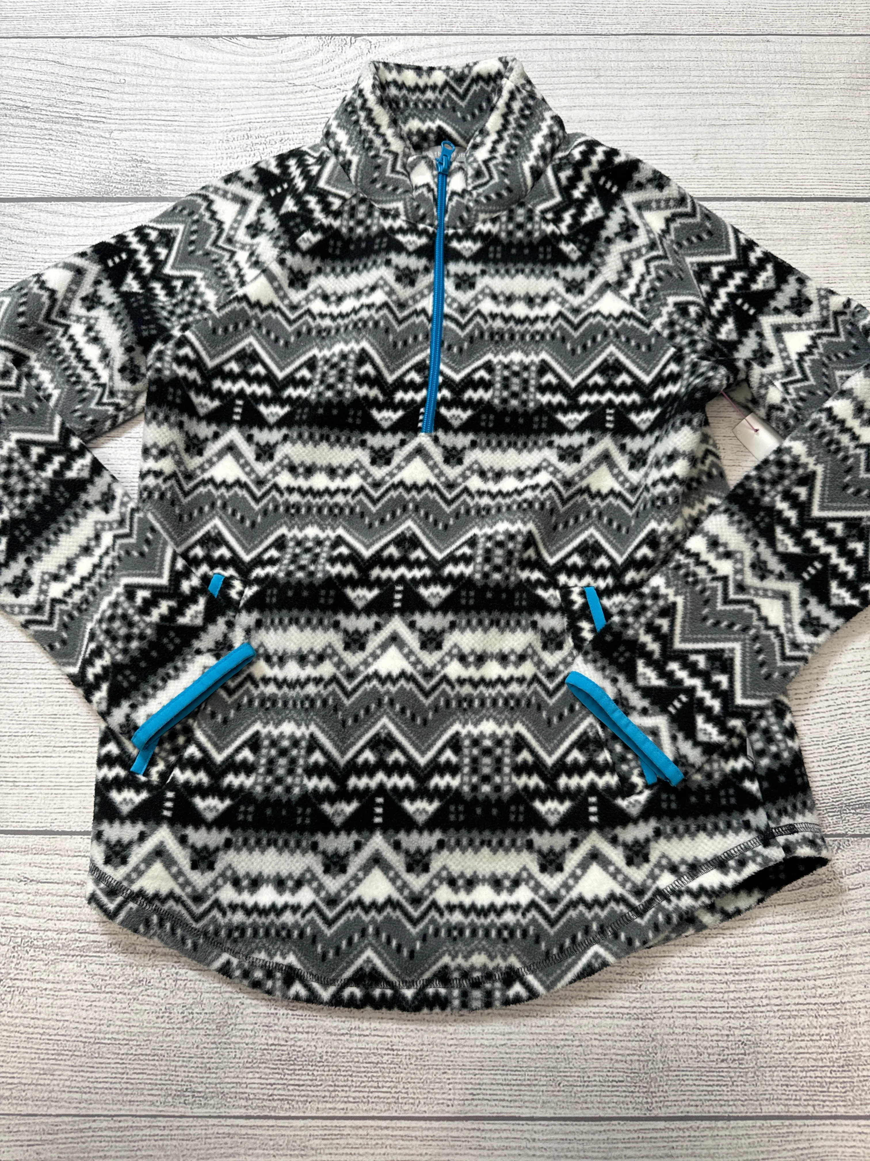 Jacket 1/2 Zip Fleece By Talbots In Black, Size: Xs