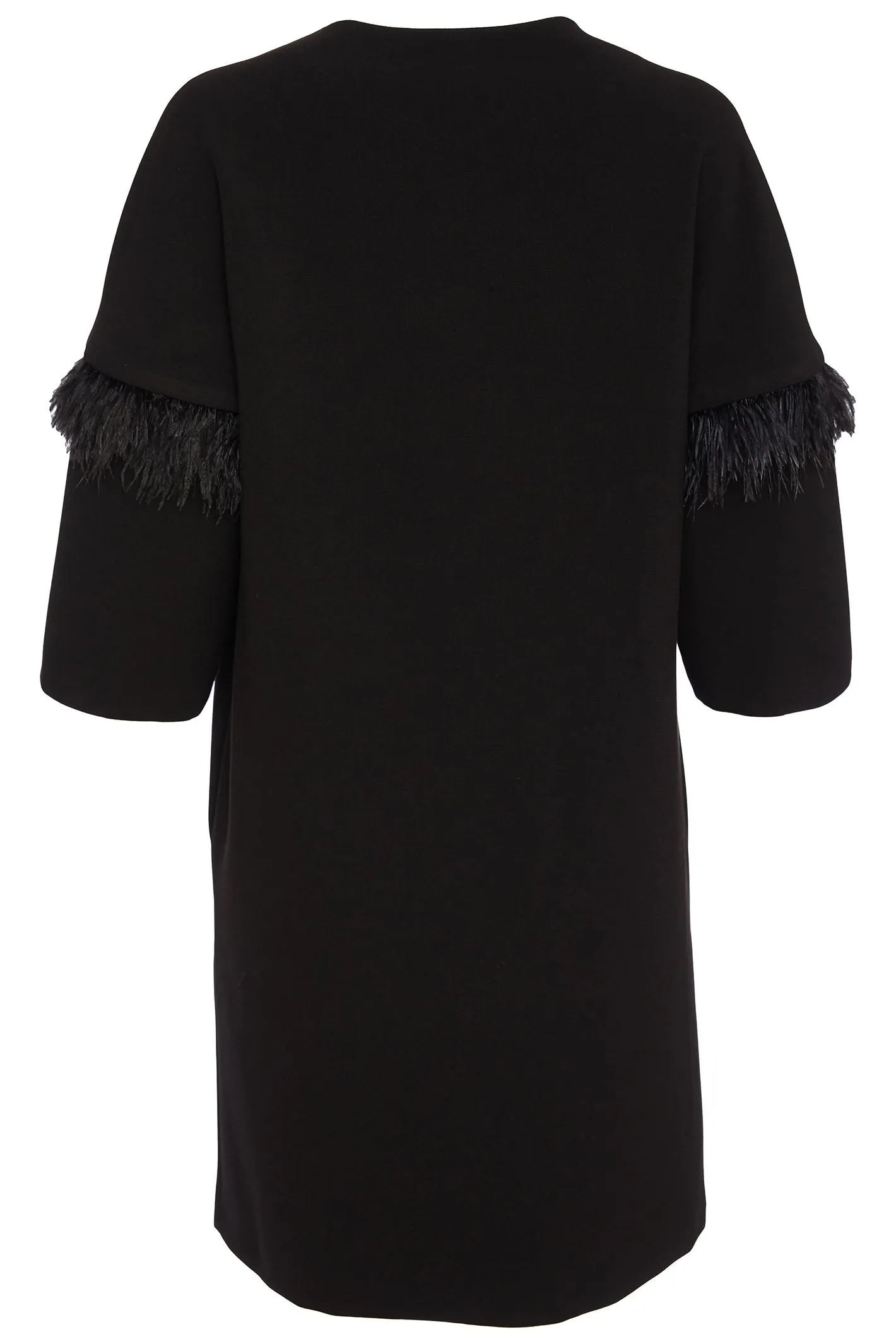 Kate Cooper 164 Black Coat Feather Trim Sleeve