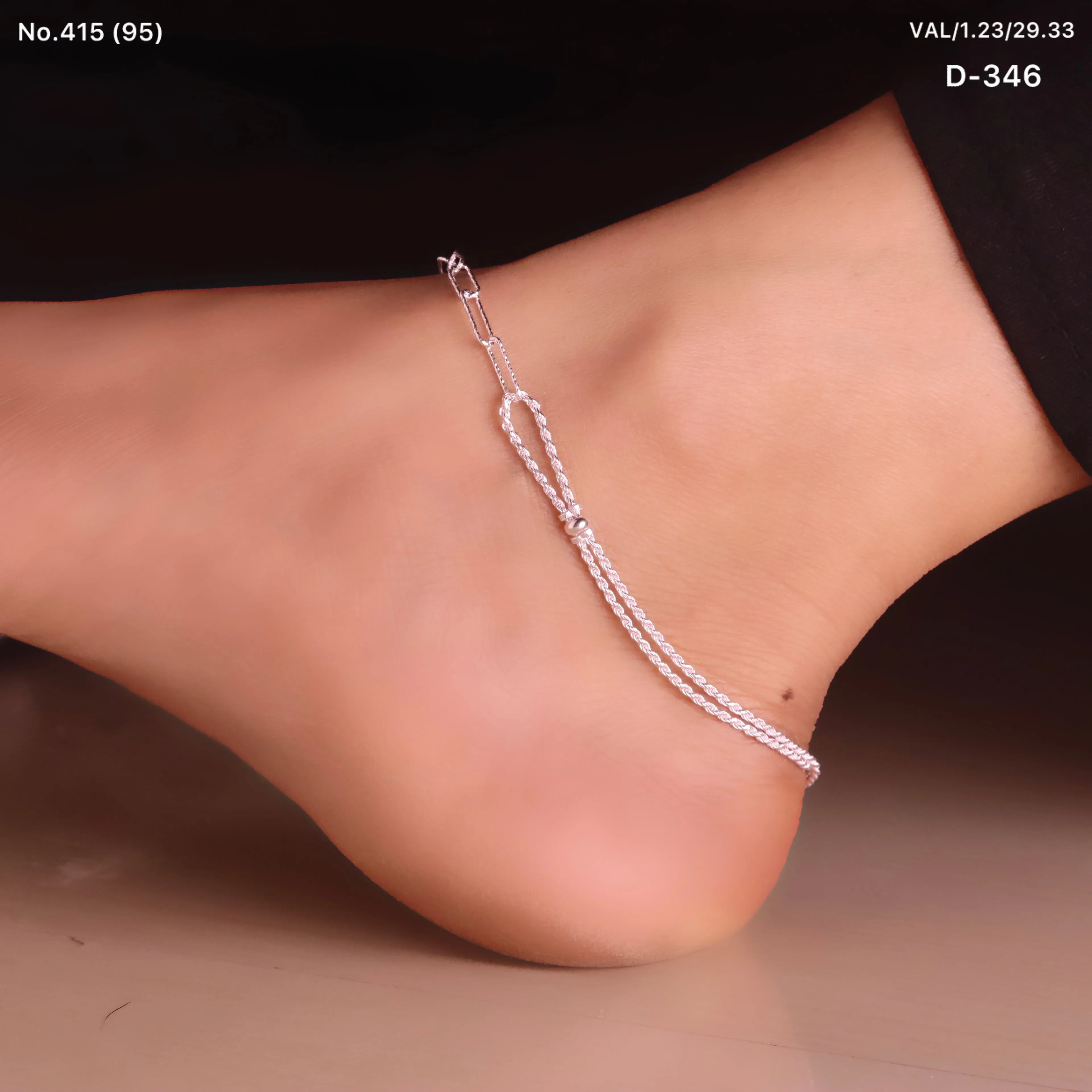 Layered Beauty Silver Payal for Women