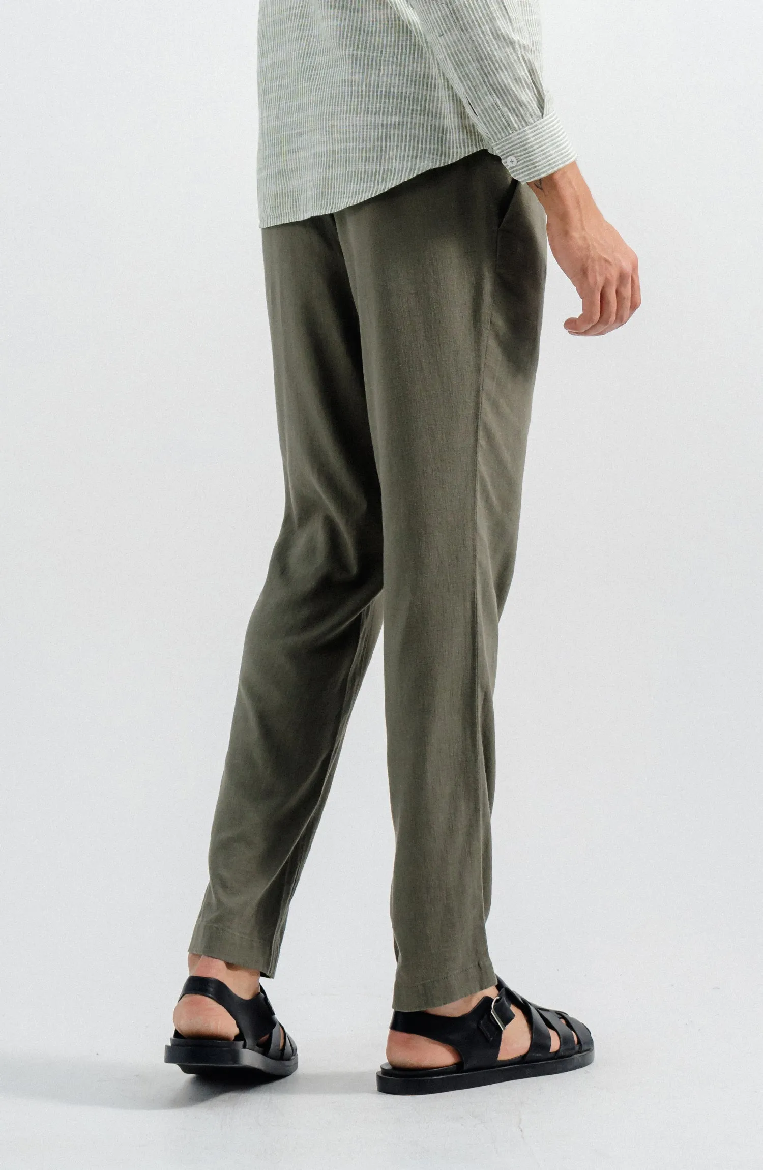Linen Stretch Chino - Olive