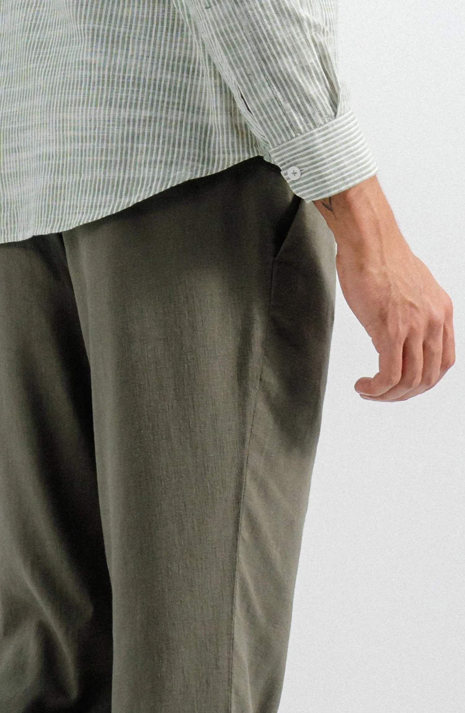 Linen Stretch Chino - Olive