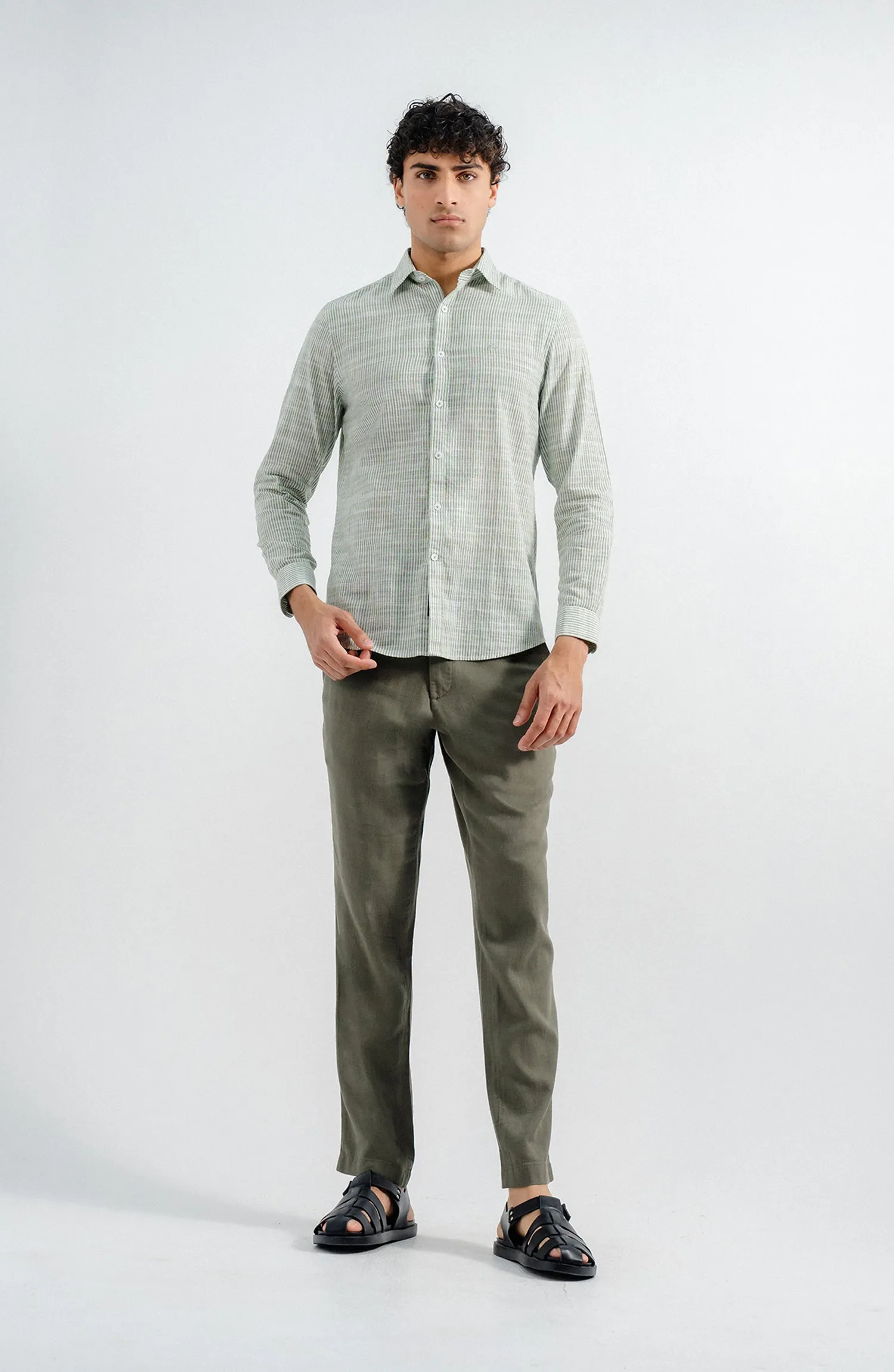 Linen Stretch Chino - Olive