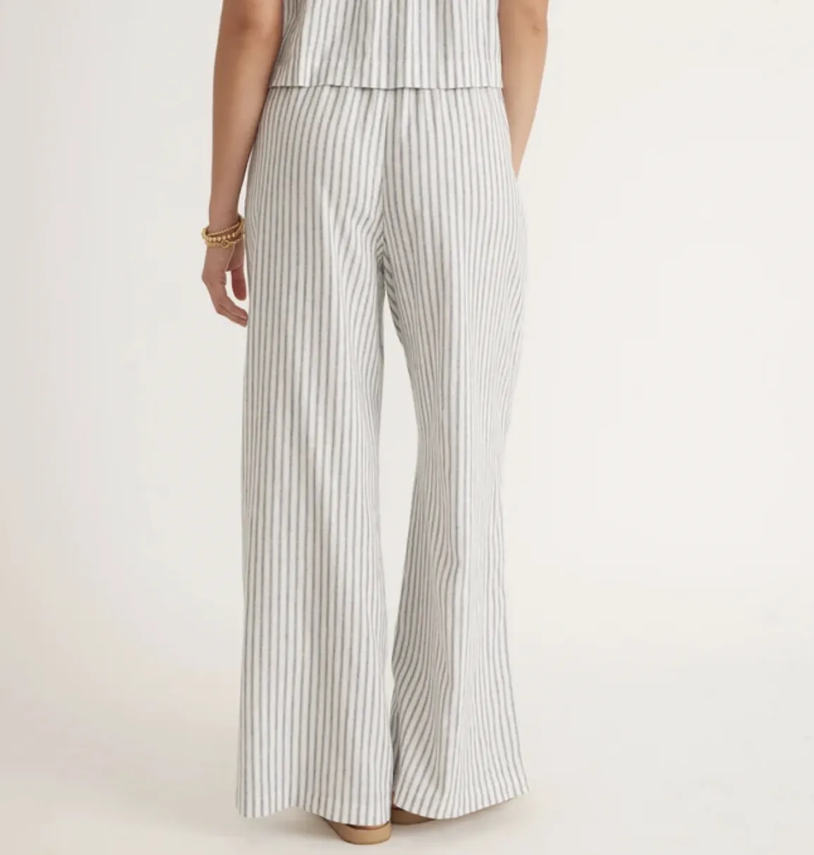 Marta Beach Pant - Denim/White Stripe