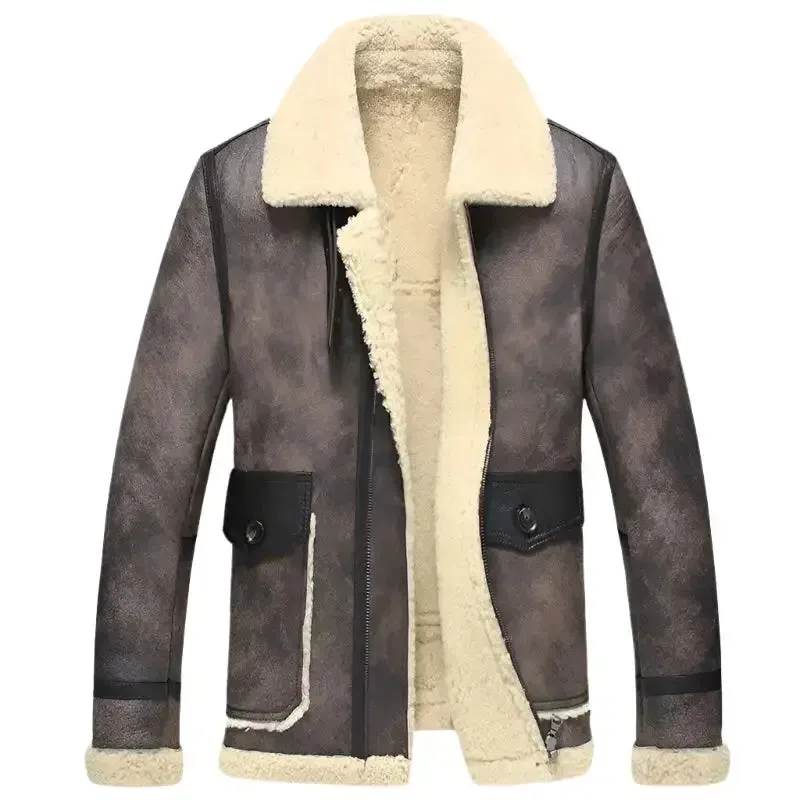 Men's B-3 Bomber Shearling Flight Jacket – Classic Aviator Style