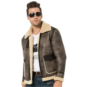 Men's B-3 Bomber Shearling Flight Jacket – Classic Aviator Style