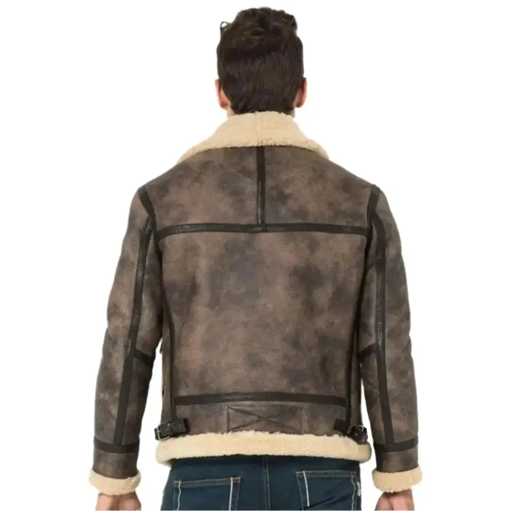 Men's B-3 Bomber Shearling Flight Jacket – Classic Aviator Style