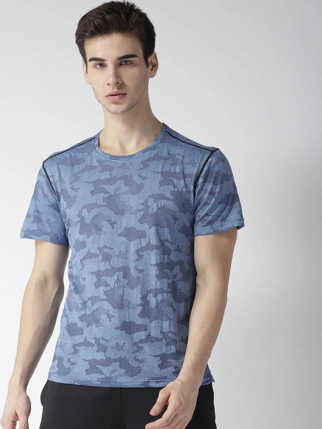 Men's Camouflage Pattern Blue T-shirt