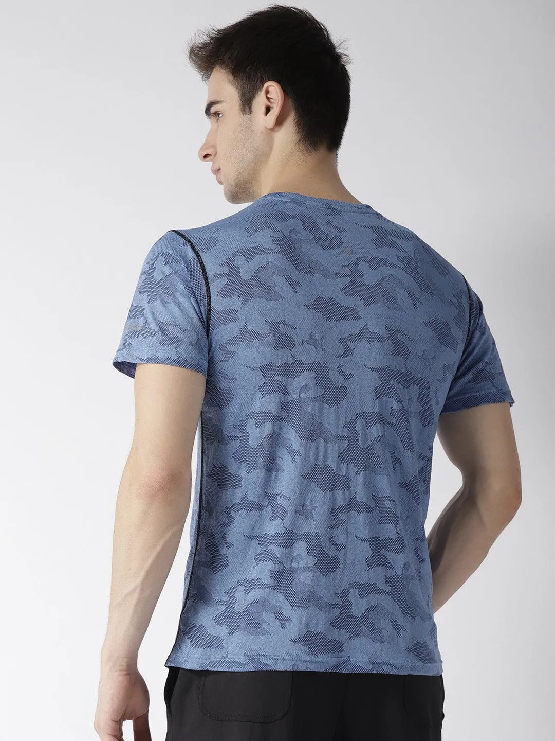 Men's Camouflage Pattern Blue T-shirt