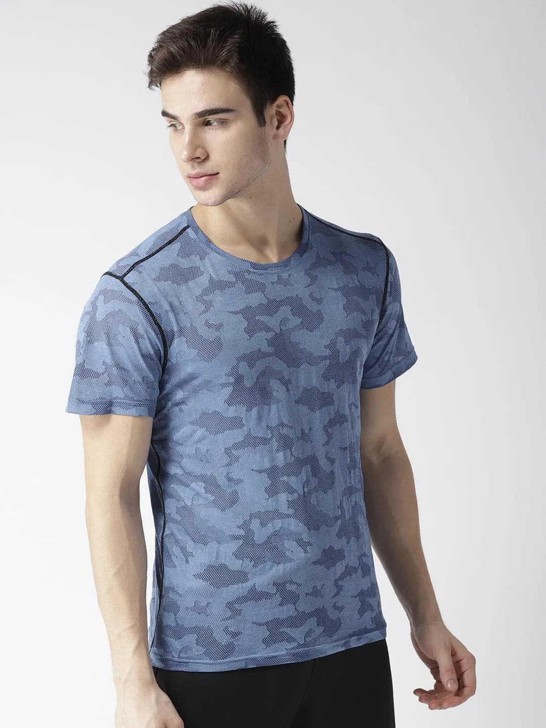 Men's Camouflage Pattern Blue T-shirt
