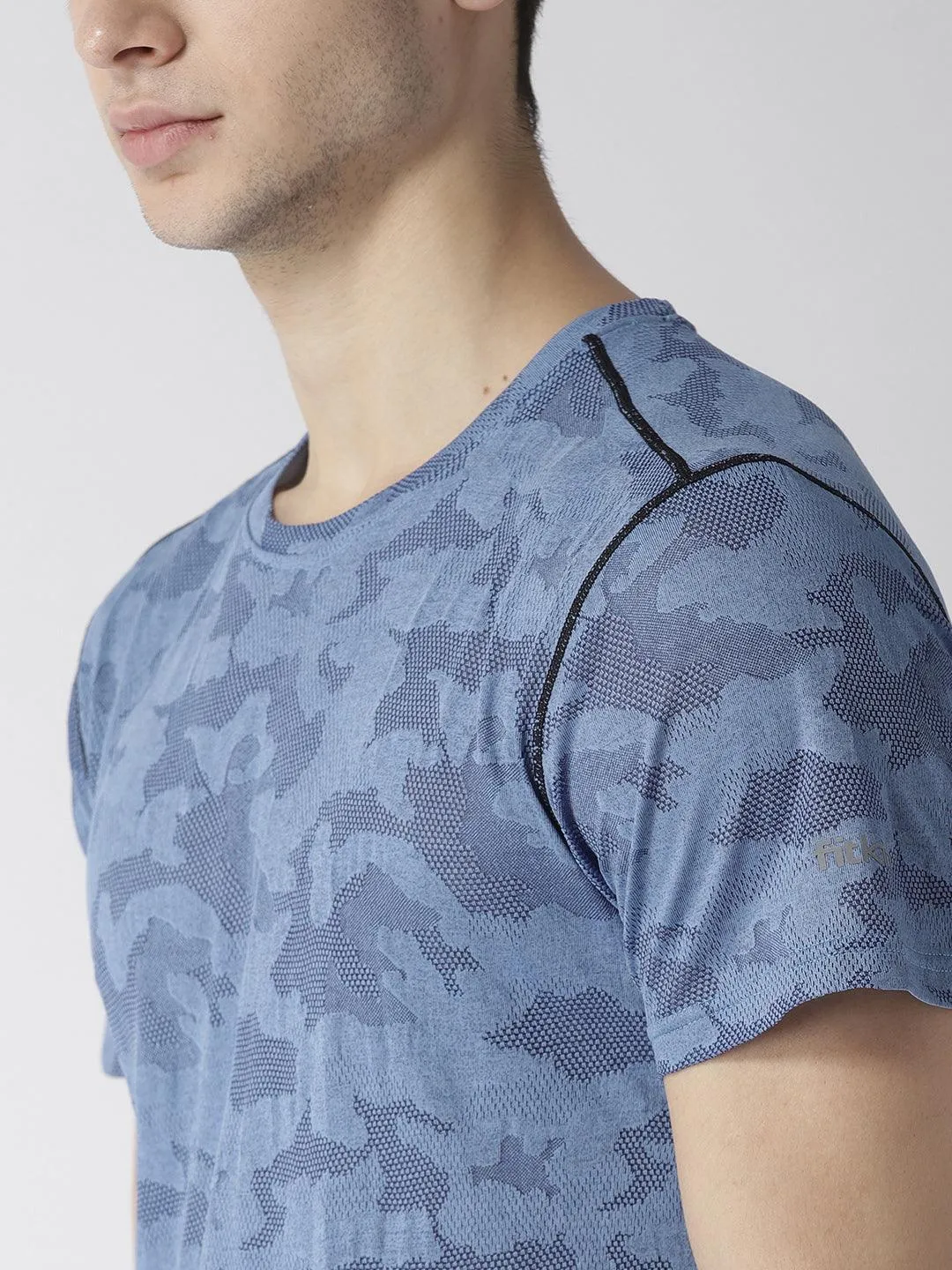 Men's Camouflage Pattern Blue T-shirt