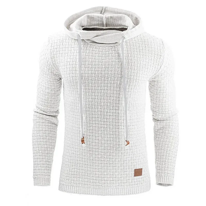 Men's Knitted Drawstring Pullover Hoodie