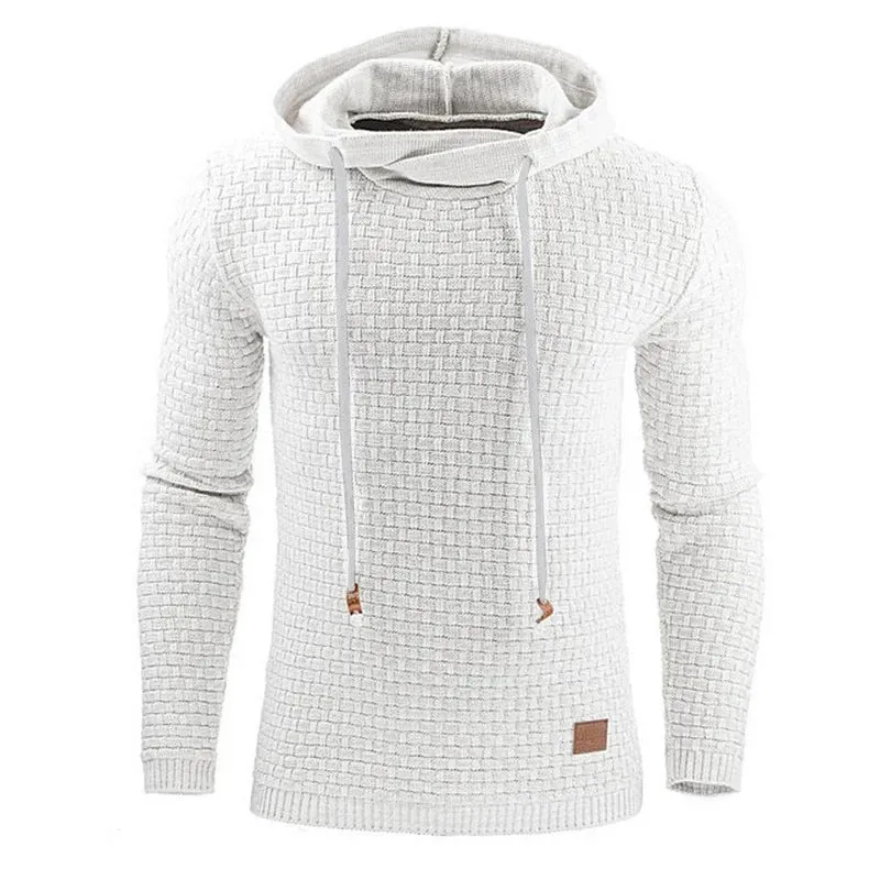 Men's Knitted Drawstring Pullover Hoodie
