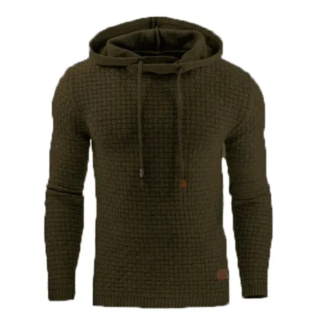 Men's Knitted Drawstring Pullover Hoodie