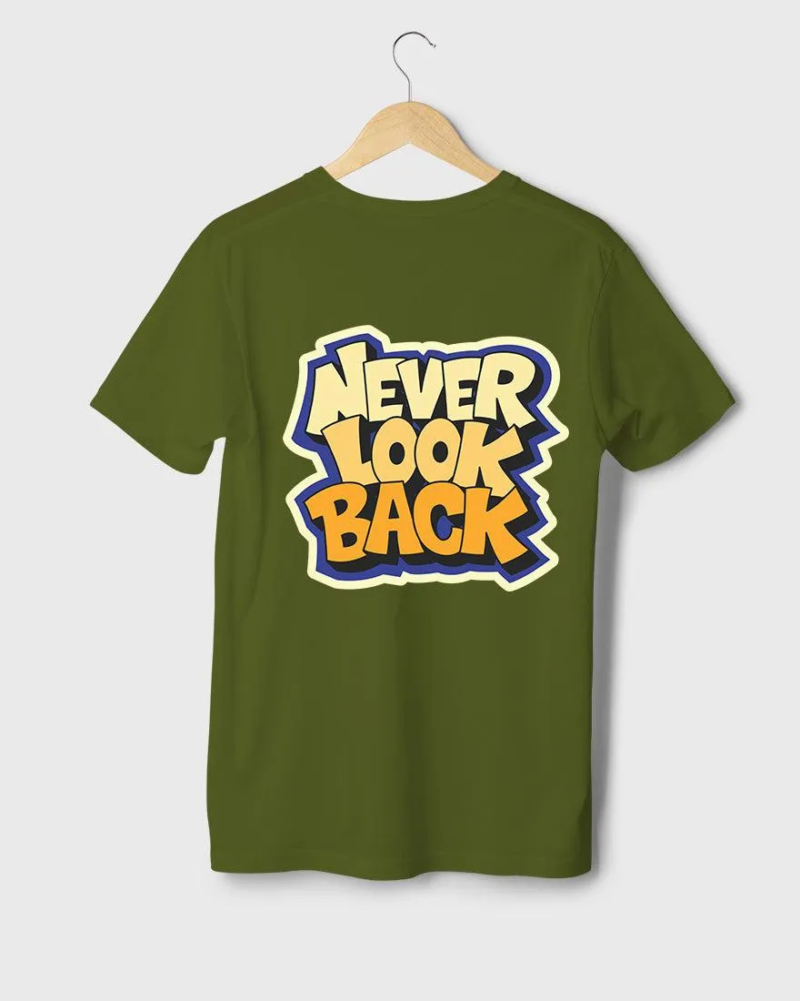 Mens Regular Tshirt Funky Never Look Back