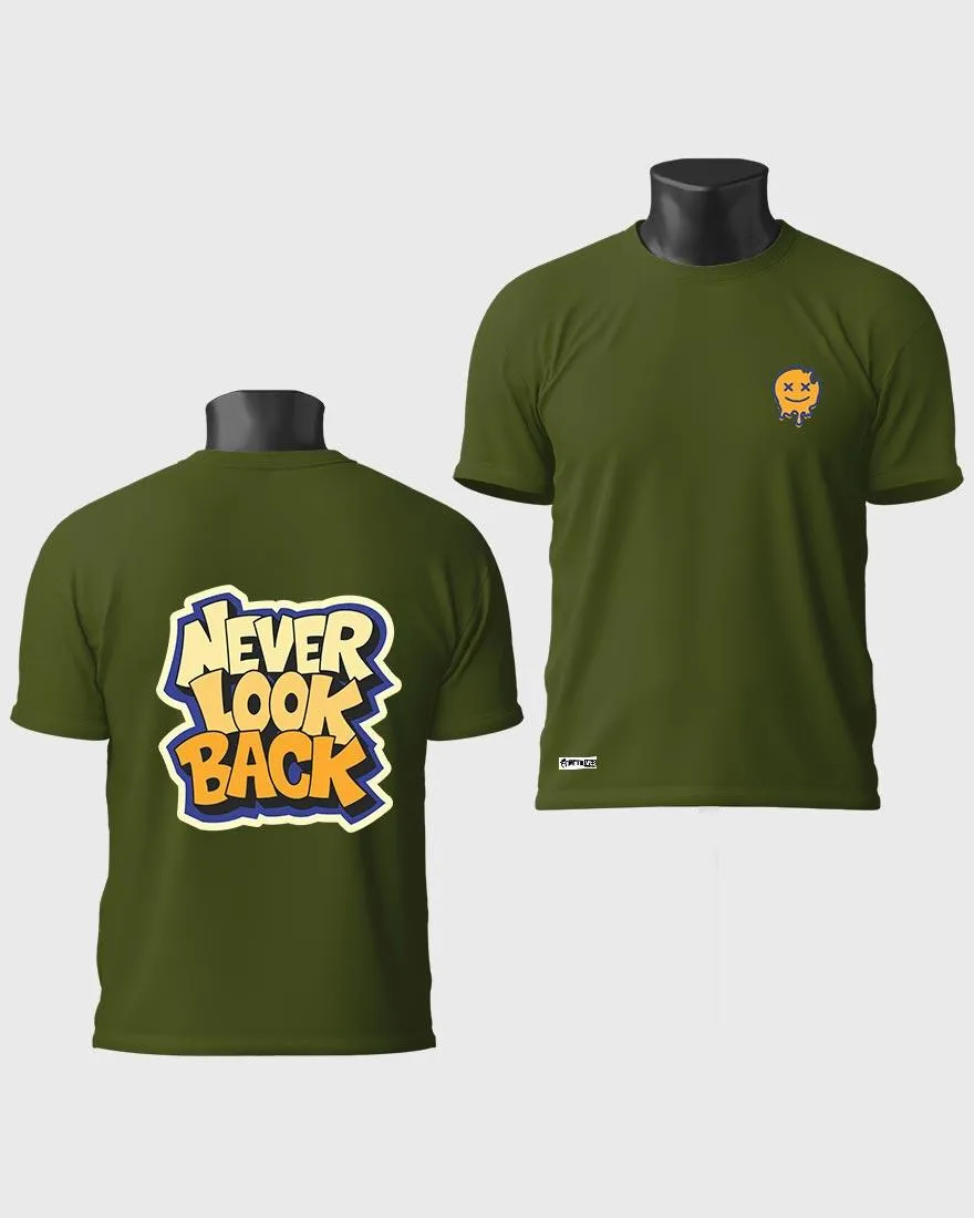 Mens Regular Tshirt Funky Never Look Back