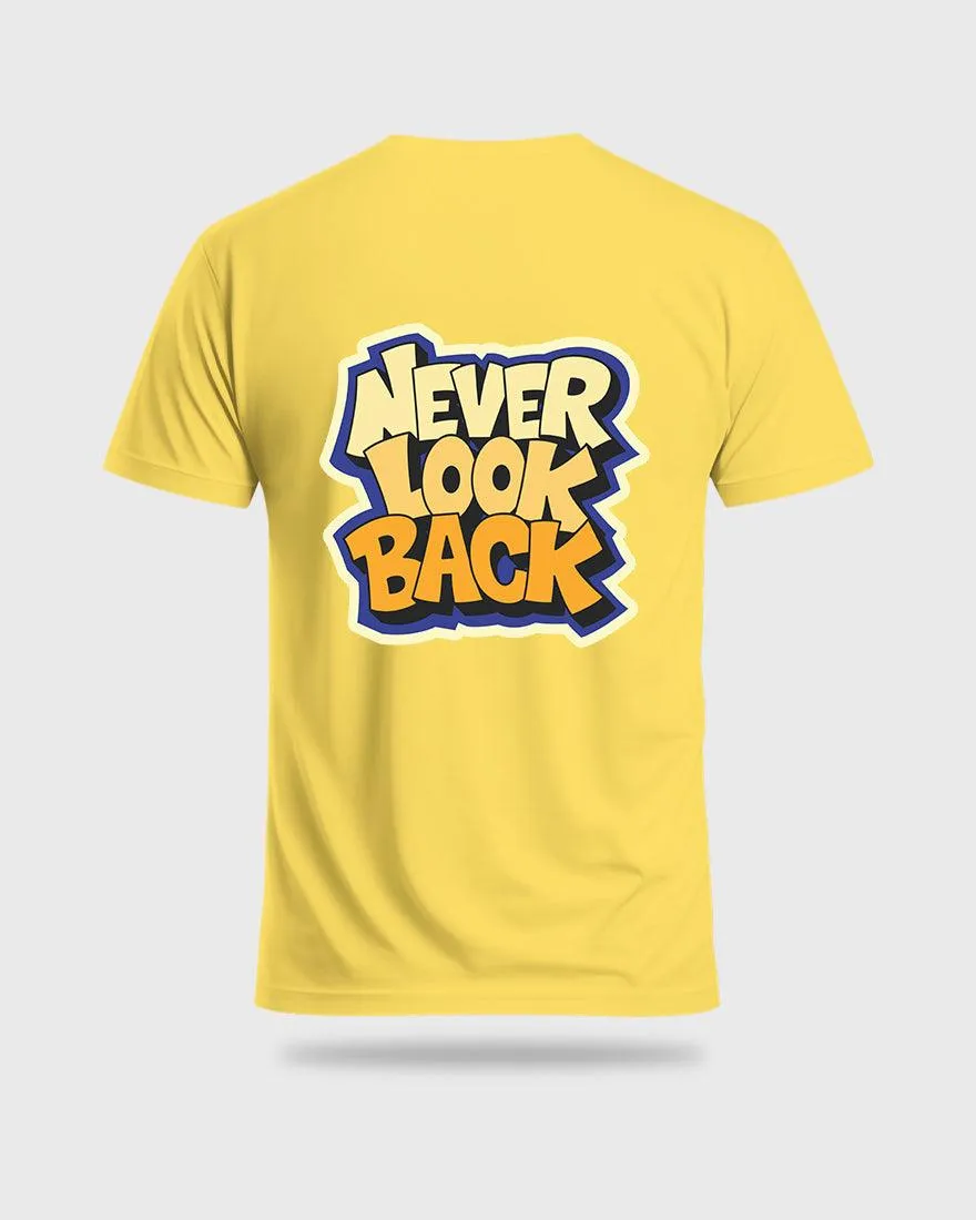 Mens Regular Tshirt Funky Never Look Back