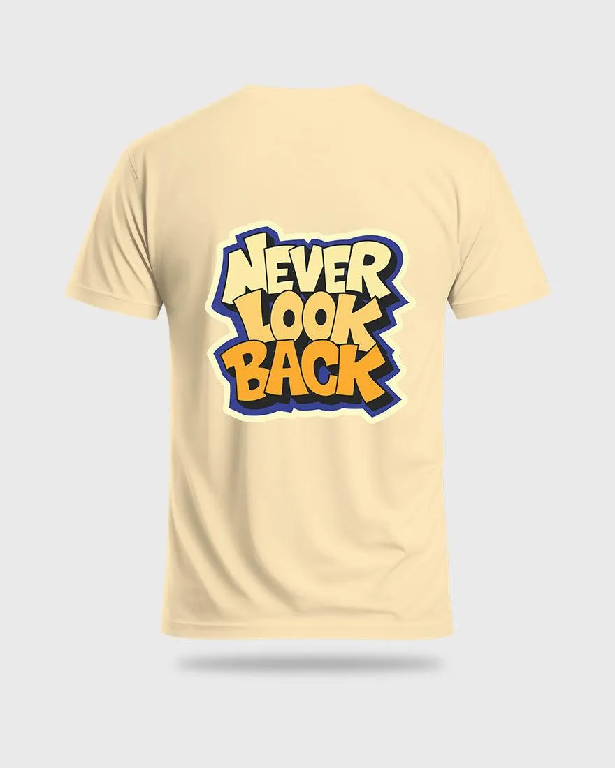 Mens Regular Tshirt Funky Never Look Back