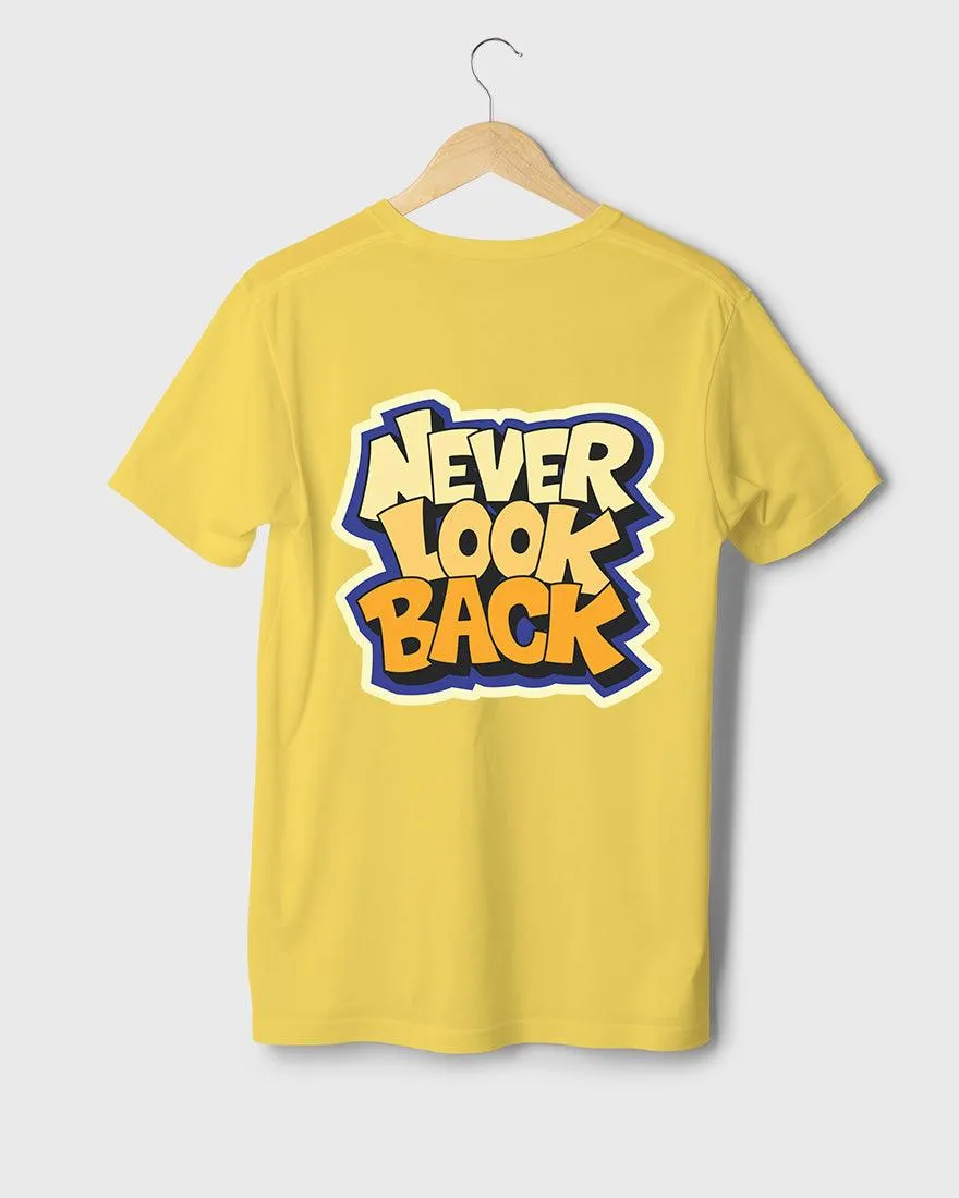 Mens Regular Tshirt Funky Never Look Back