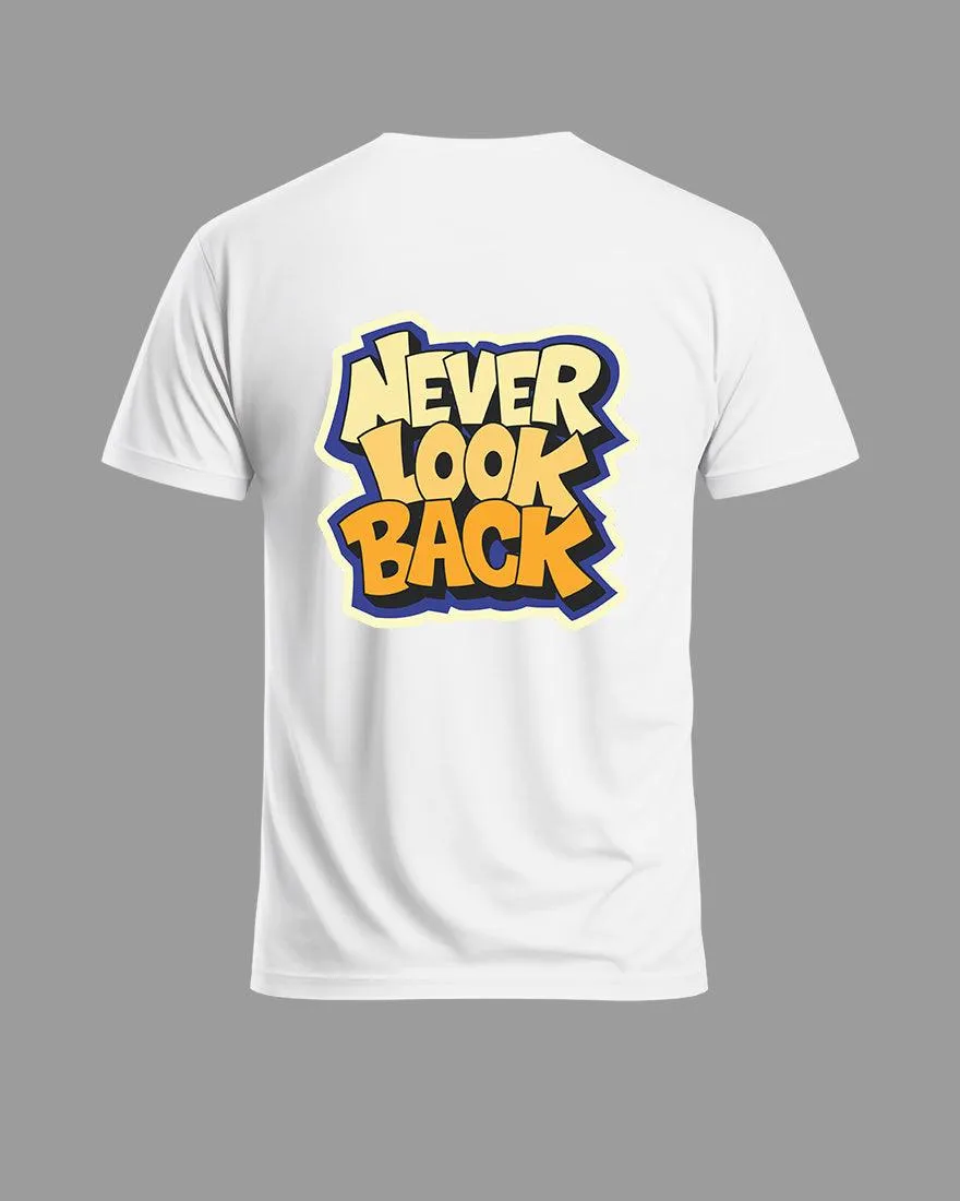 Mens Regular Tshirt Funky Never Look Back
