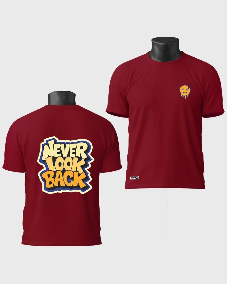 Mens Regular Tshirt Funky Never Look Back