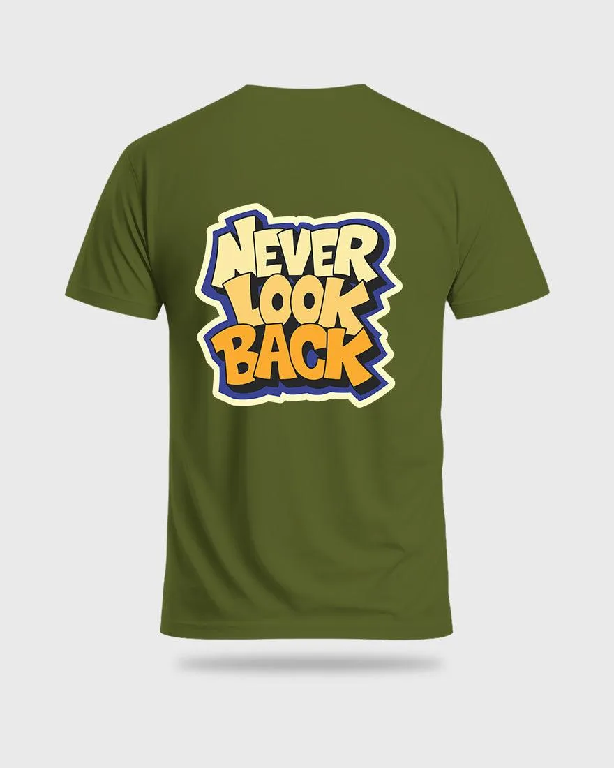 Mens Regular Tshirt Funky Never Look Back