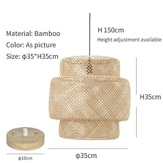 Modern Boho Rattan Bamboo Chandelier