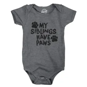 My Siblings Have Paws Baby Bodysuit