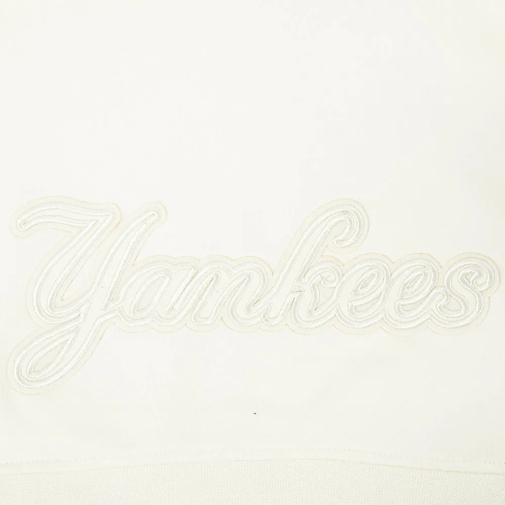 NEW YORK YANKEES NEUTRAL BIG GIRLS FLC PO HOODIE (EGGSHELL)