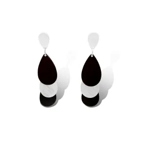Ovale Silver and Black Earrings