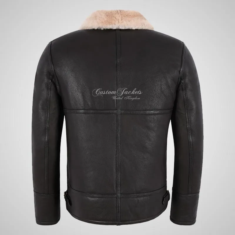 PEDLAR Shearling Sheepskin Aviator Jacket Brown