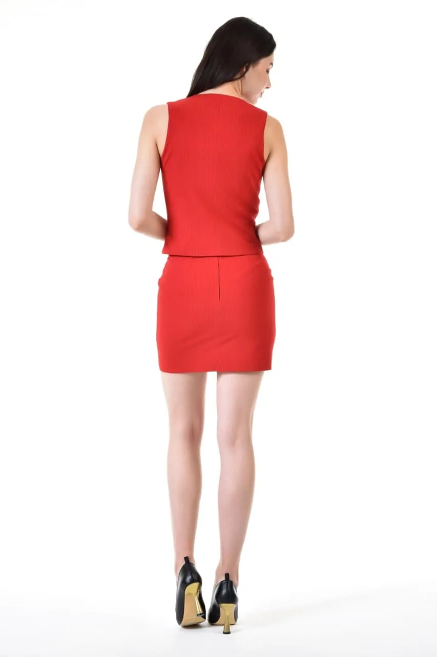 Pinstripe Mini Pencil Skirt (Red Alert Collection)