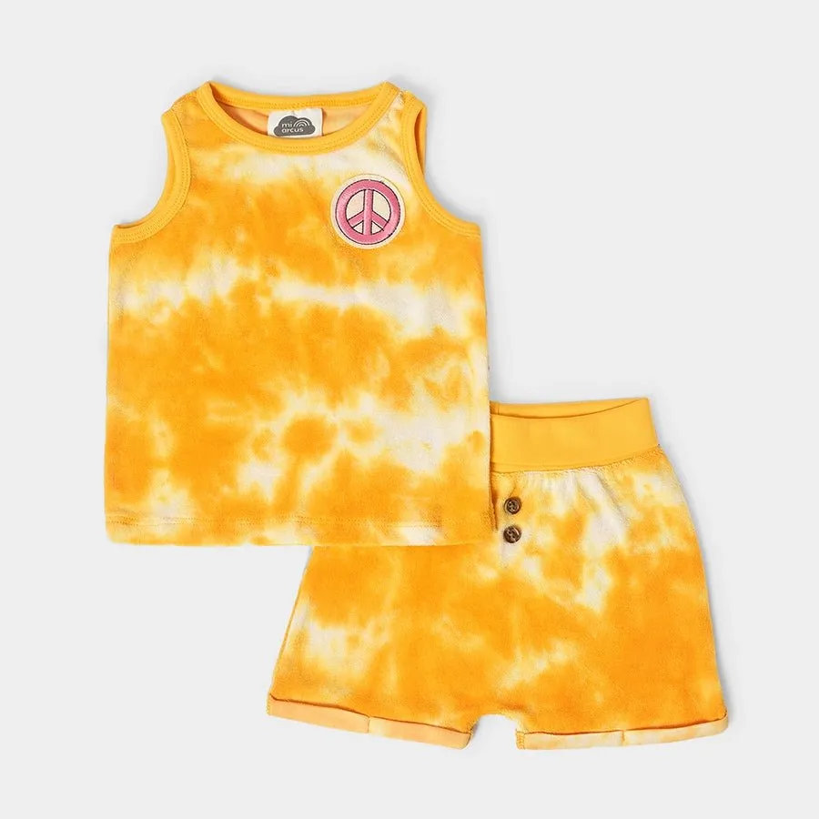 Playful Unisex Terry Knitted Vest & Shorts Set