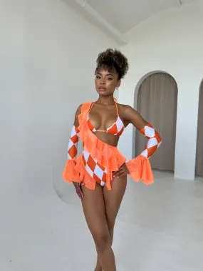 Pumpkin Frill Bodysuit Set (Optional Matching Sleeves)