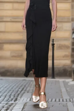 ROMANIE MIDI SKIRT (BLACK)- VS1815