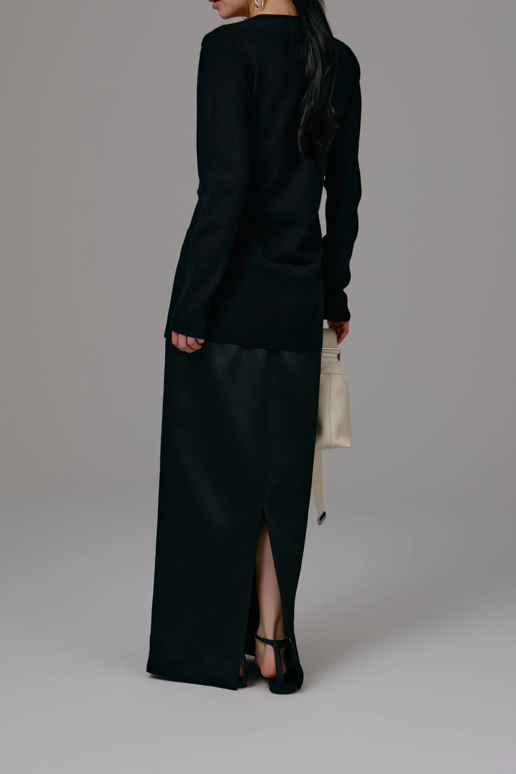 satin pencil skirt