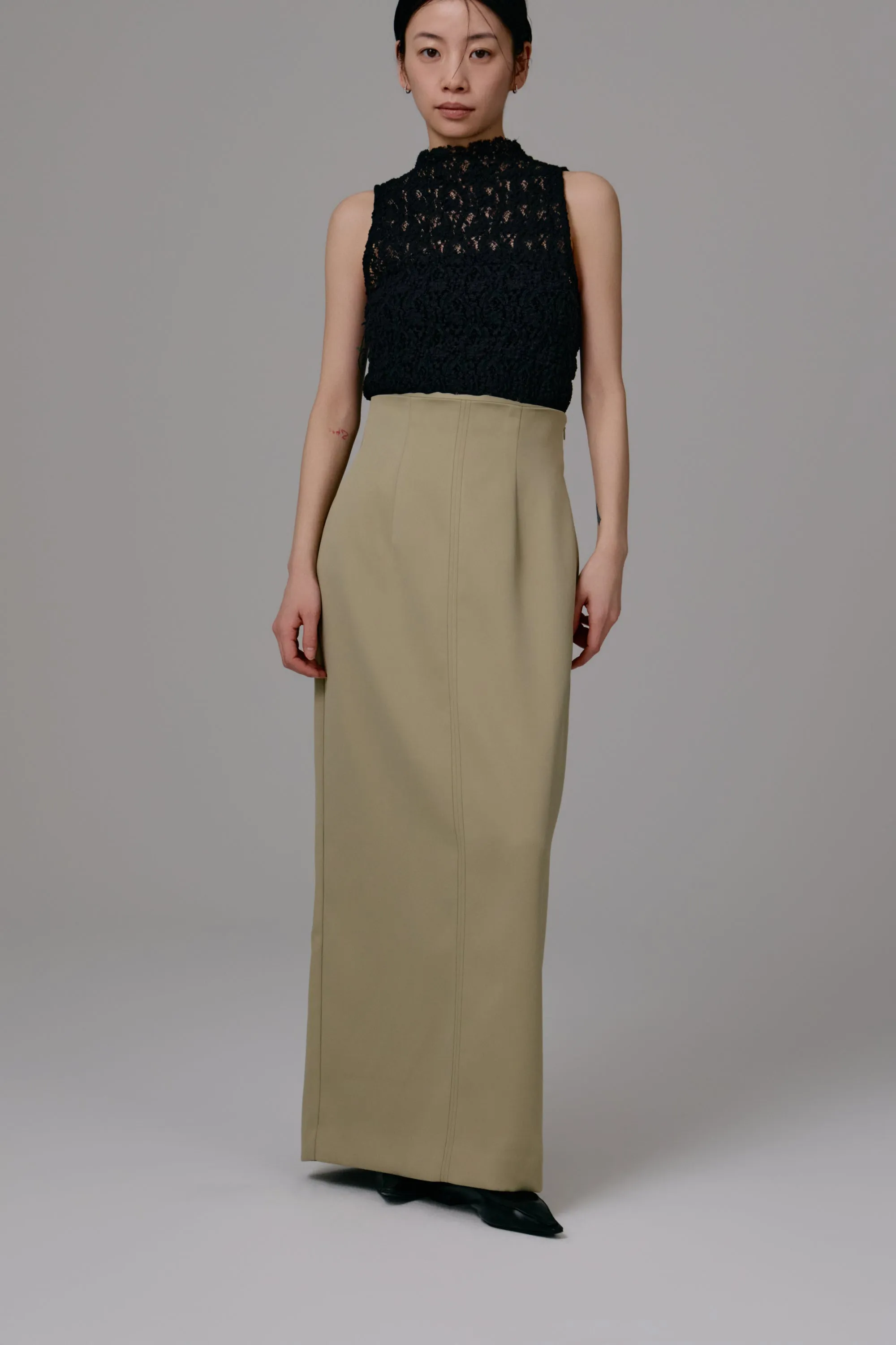 satin pencil skirt
