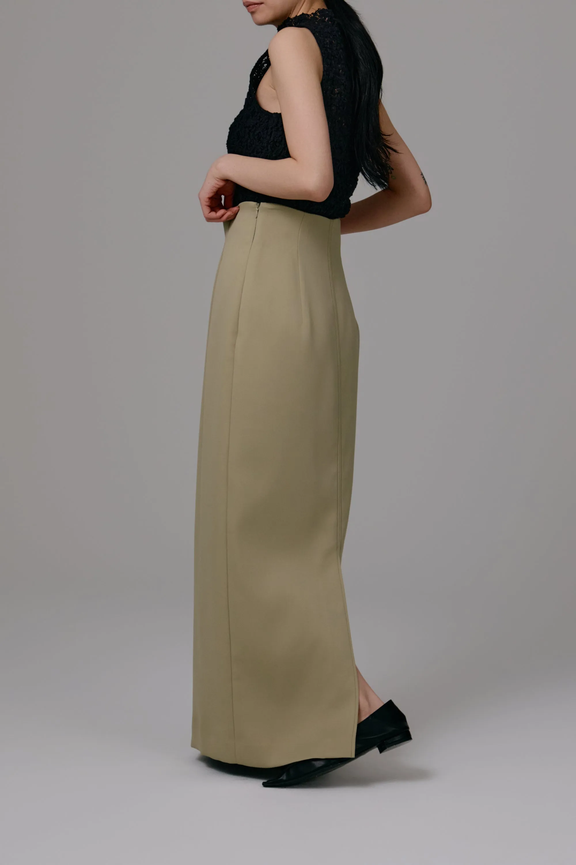satin pencil skirt
