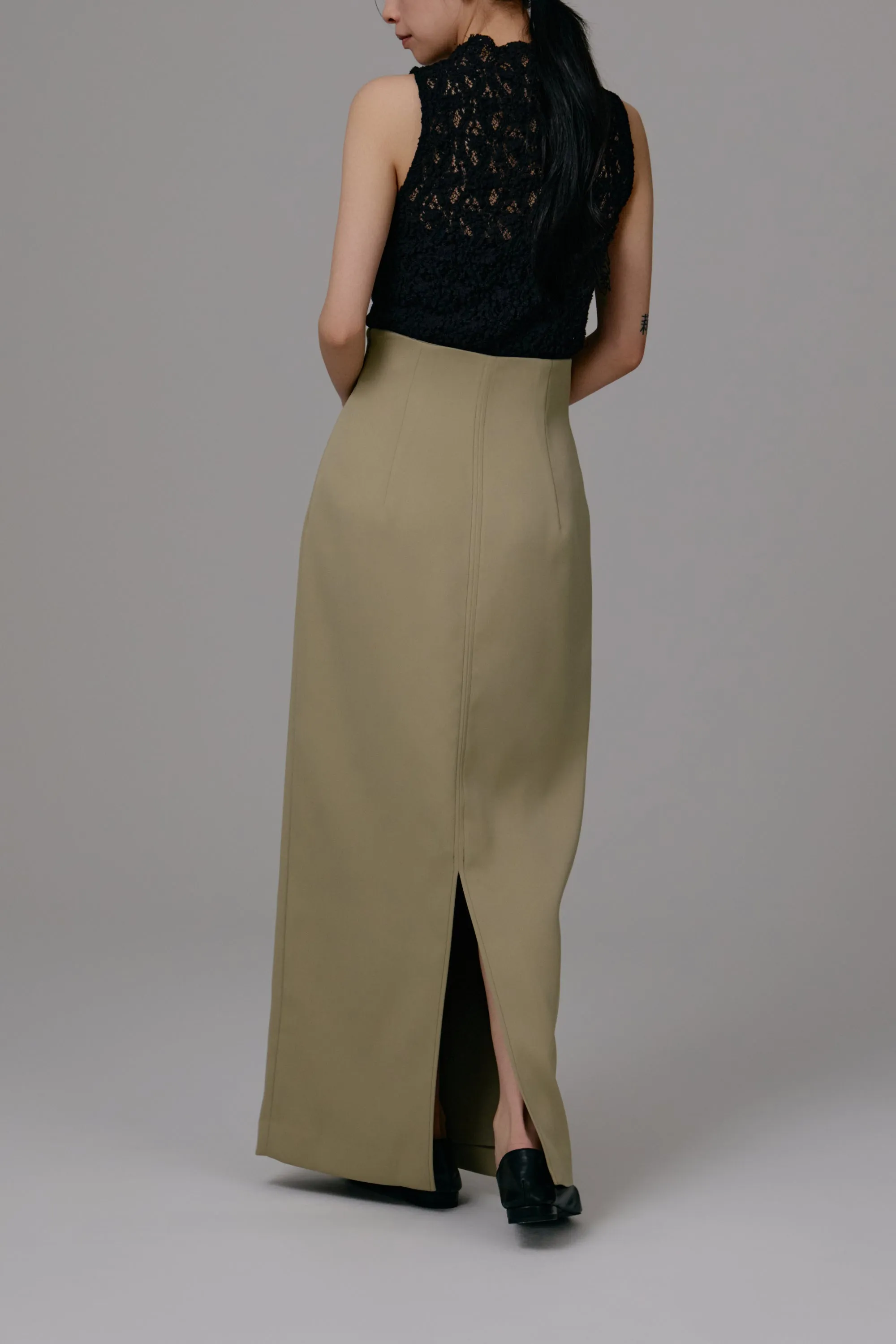 satin pencil skirt