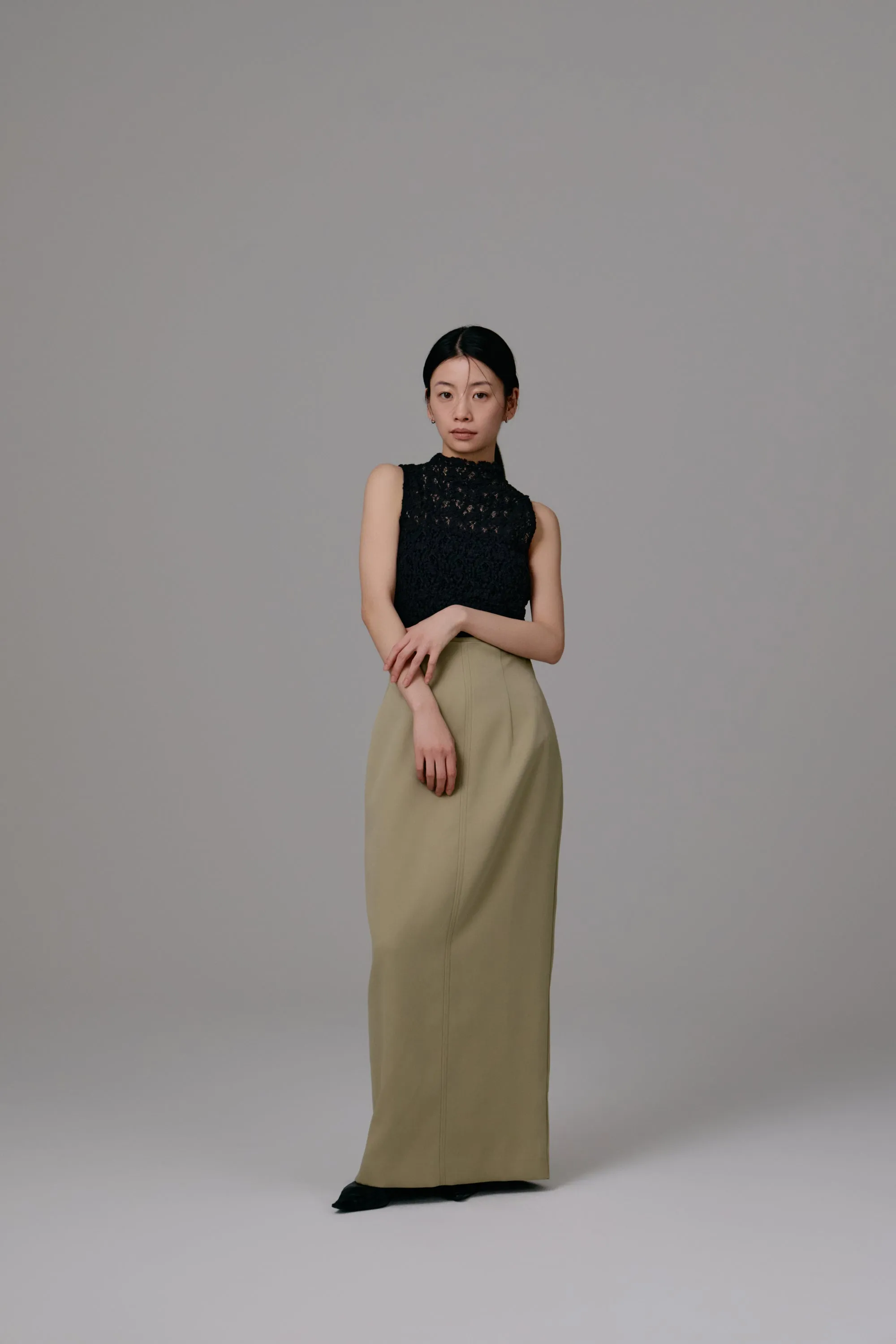 satin pencil skirt