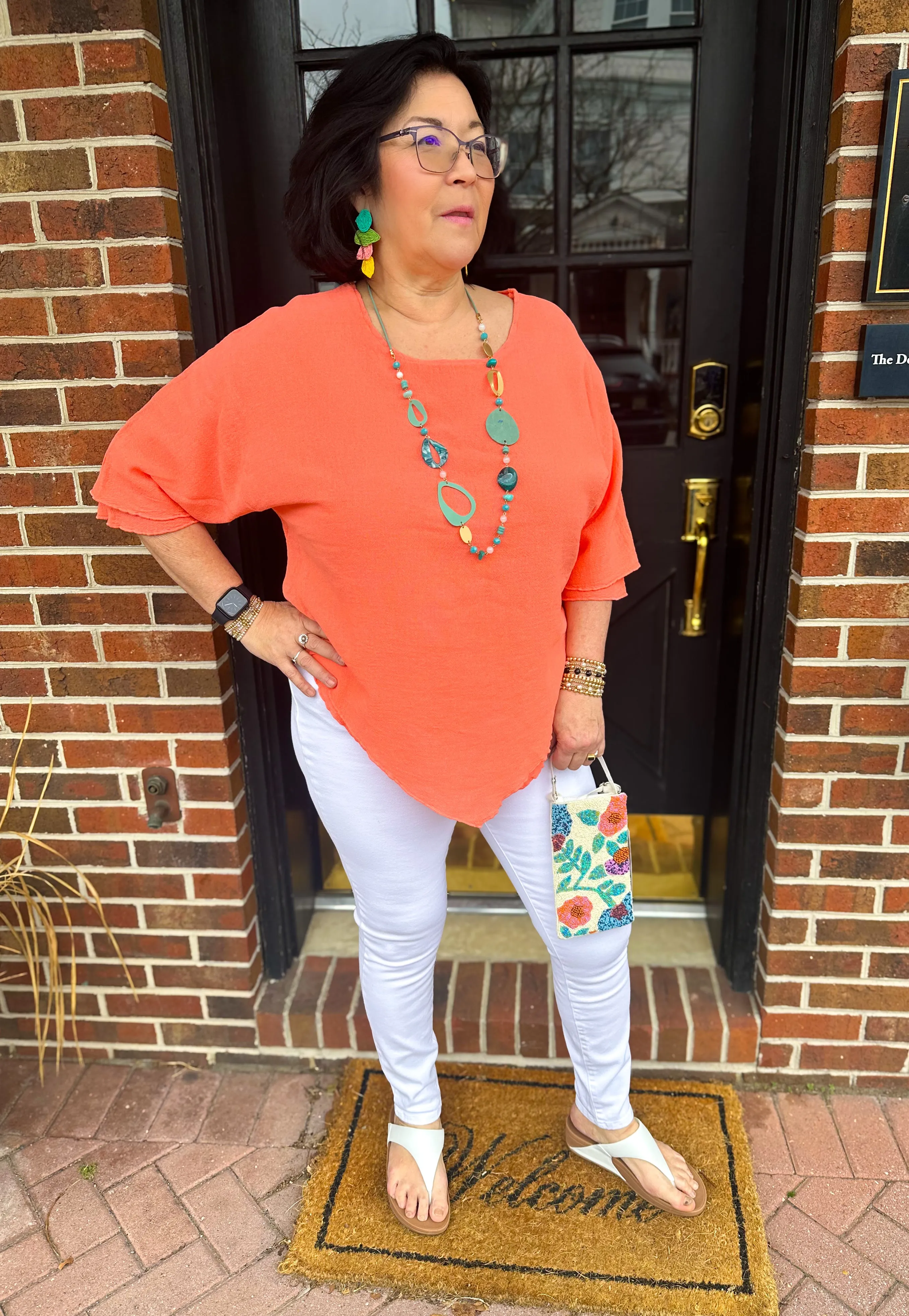 Sea Breeze Coral Double Layer Top