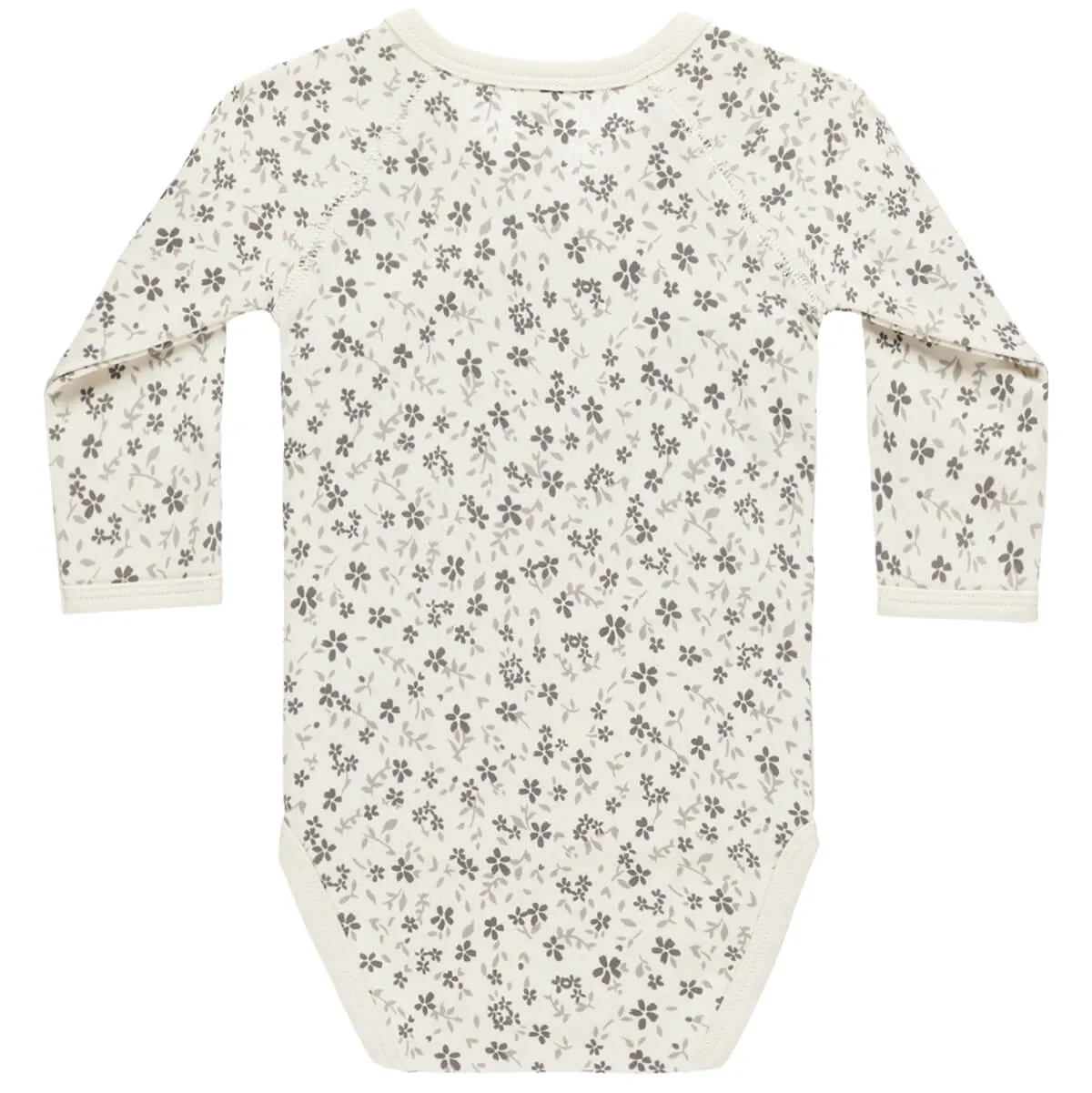 Side Snap Bodysuit in Blue Floral by Quincy Mae