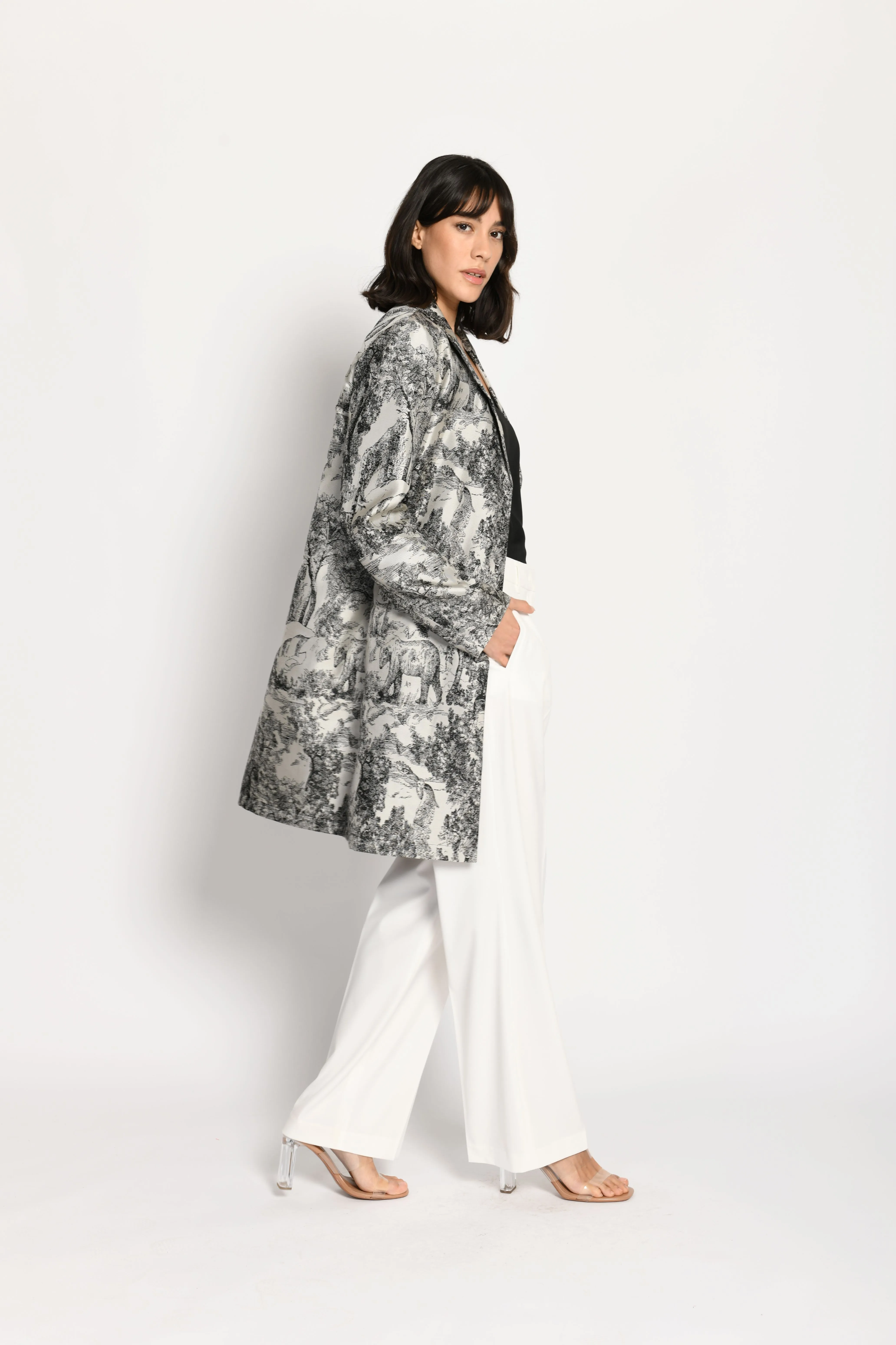Silky Tapestry Dress Coat