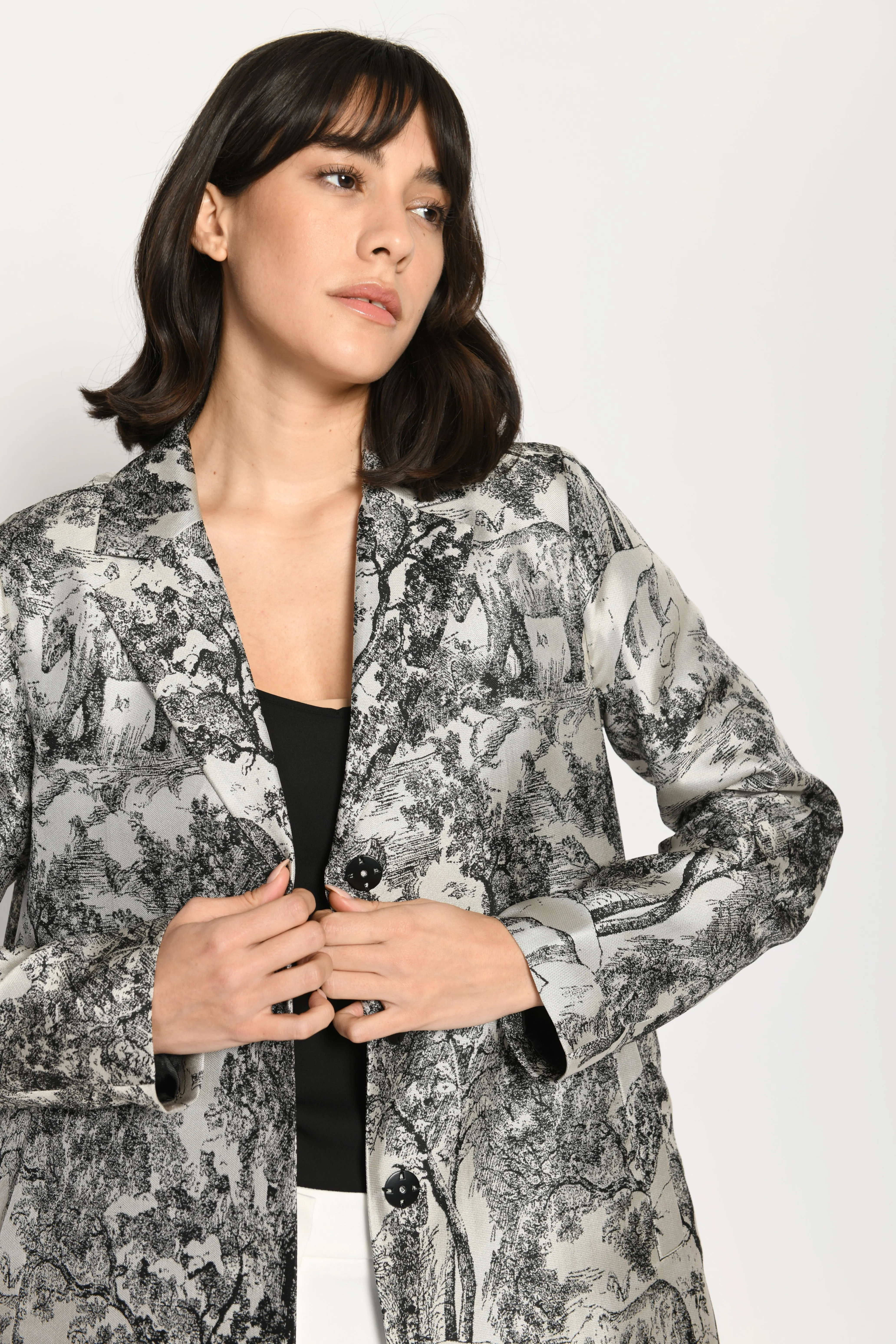 Silky Tapestry Dress Coat