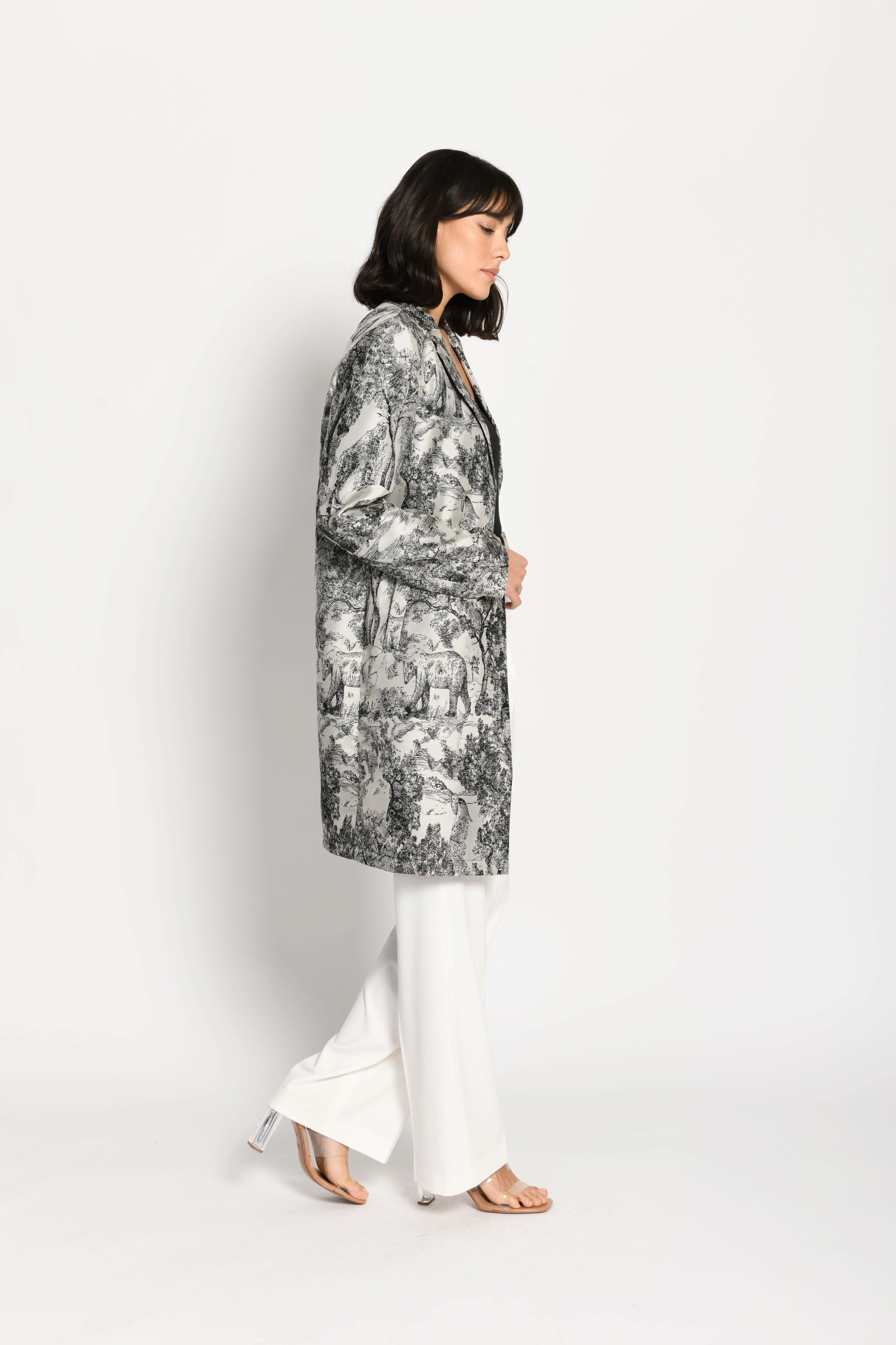 Silky Tapestry Dress Coat