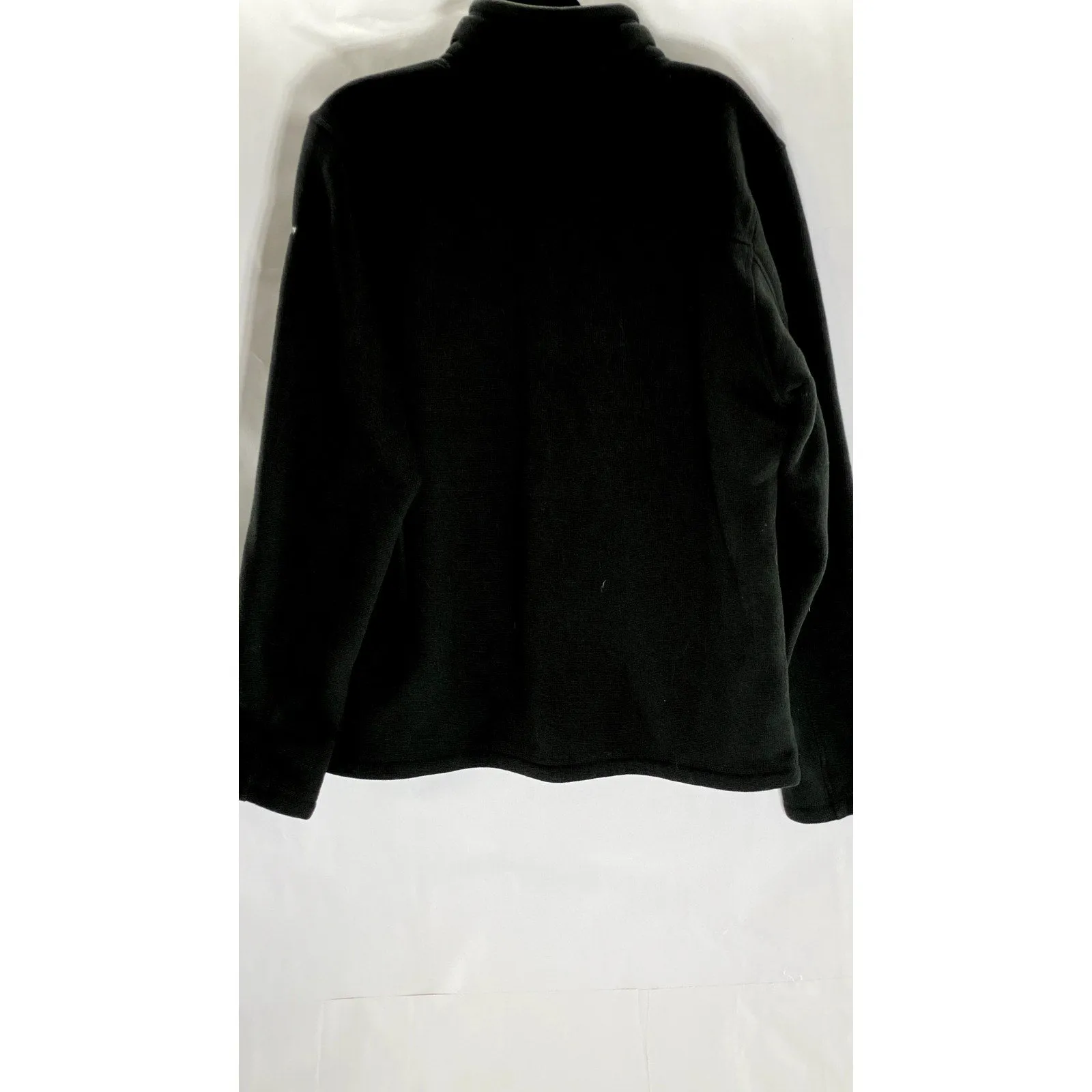 THE NORTH FACE Men's Black Ribbed Fleece Stand Collar Zip-Up Jacket SZ L
