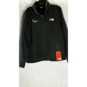 THE NORTH FACE Men's Black Ribbed Fleece Stand Collar Zip-Up Jacket SZ L