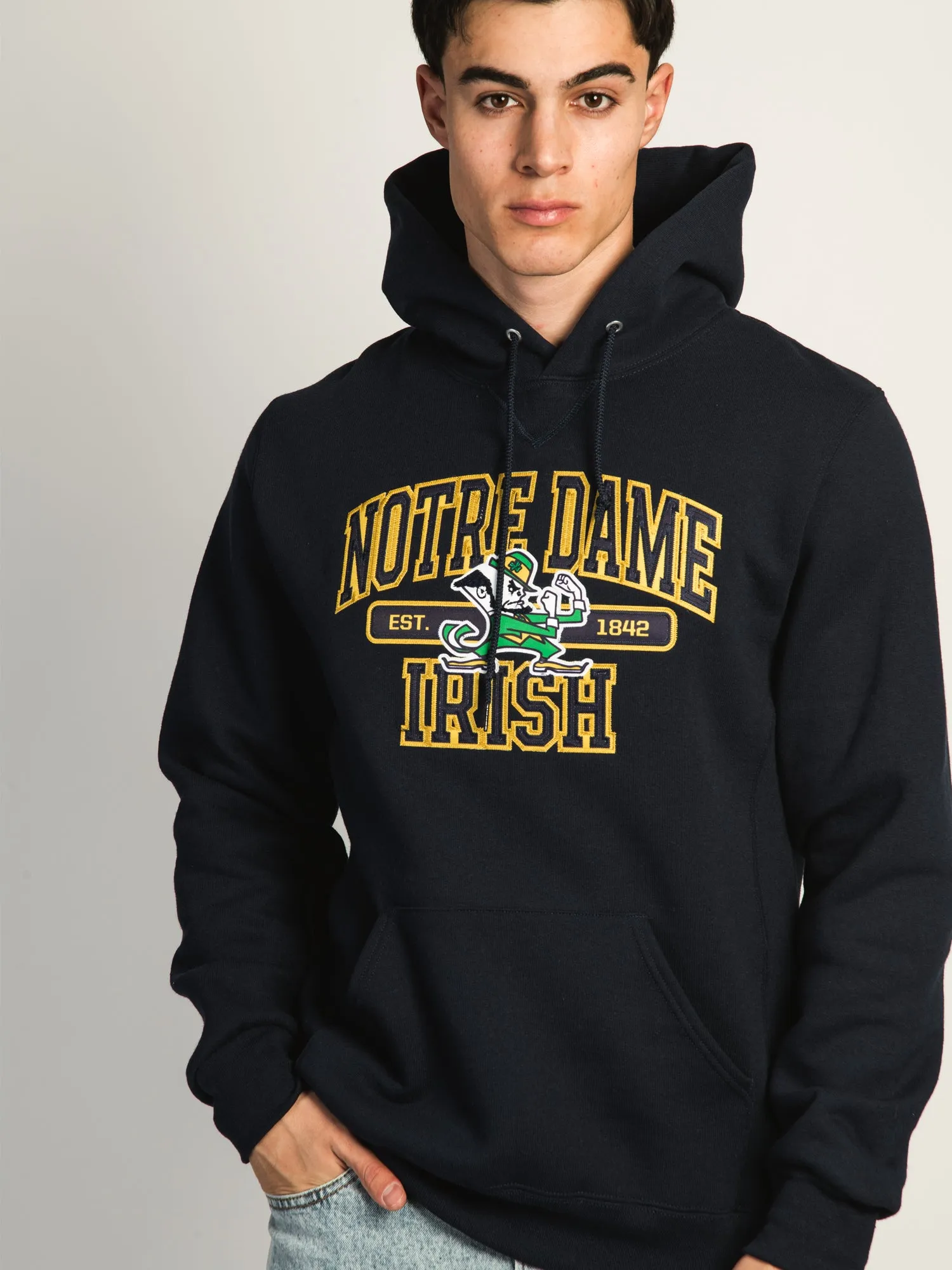 VARSITY NOTRE DAME PULLOVER HOODIE - NAVY
