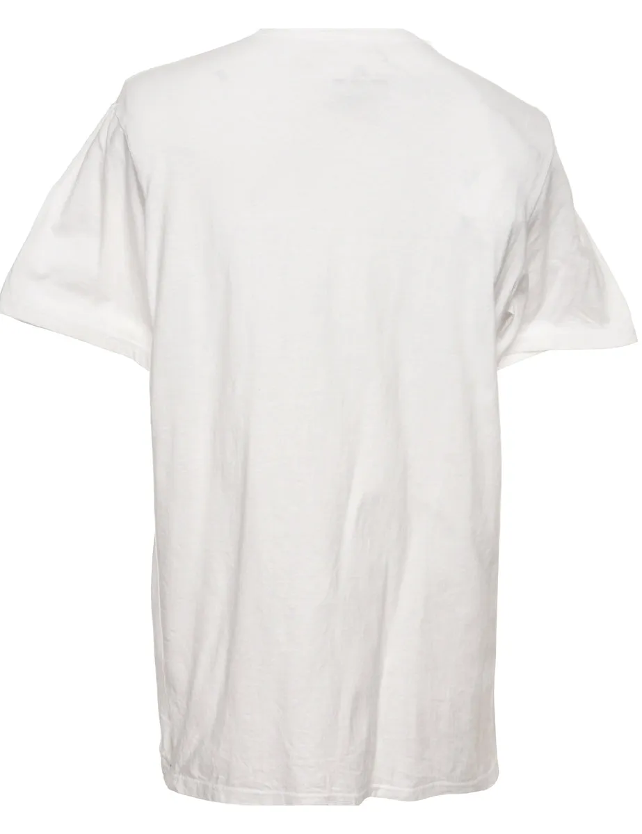 White Adidas Printed T-shirt - L