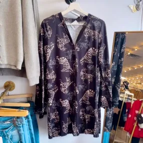 Wild Tiger Print Button Front Cardigan