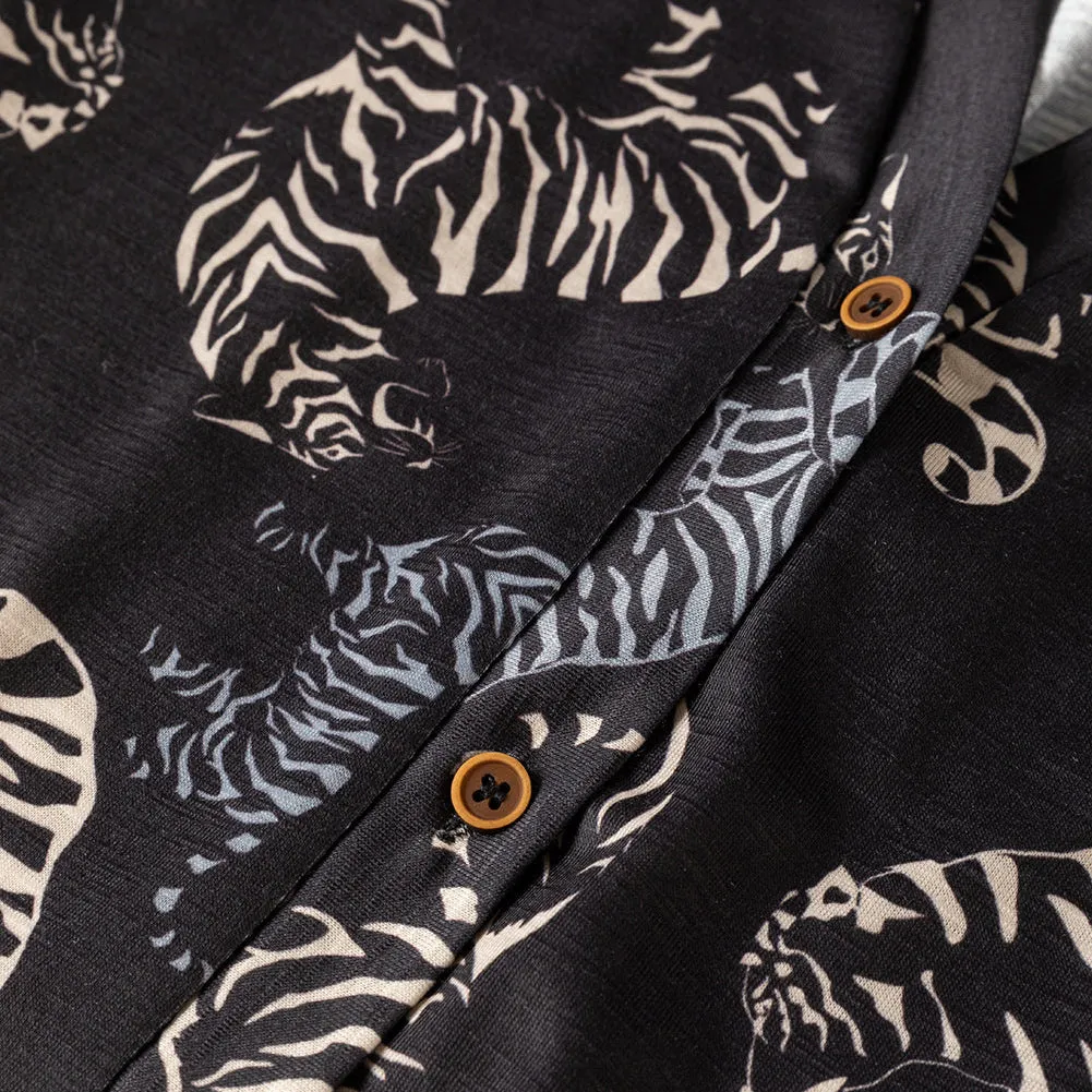 Wild Tiger Print Button Front Cardigan
